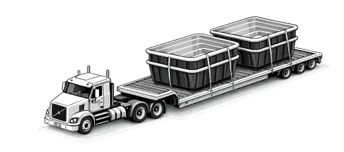 Transporte de piscina por camión