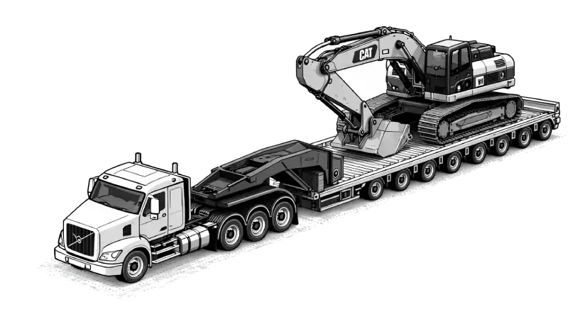 traslado de maquina vial